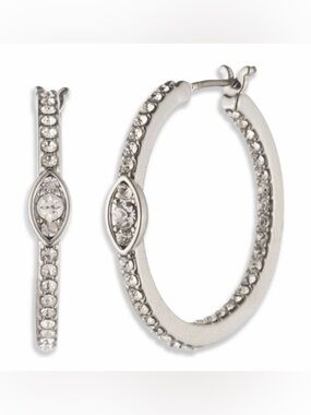 NWT! Givenchy Glass Crystal Hoop Earrings